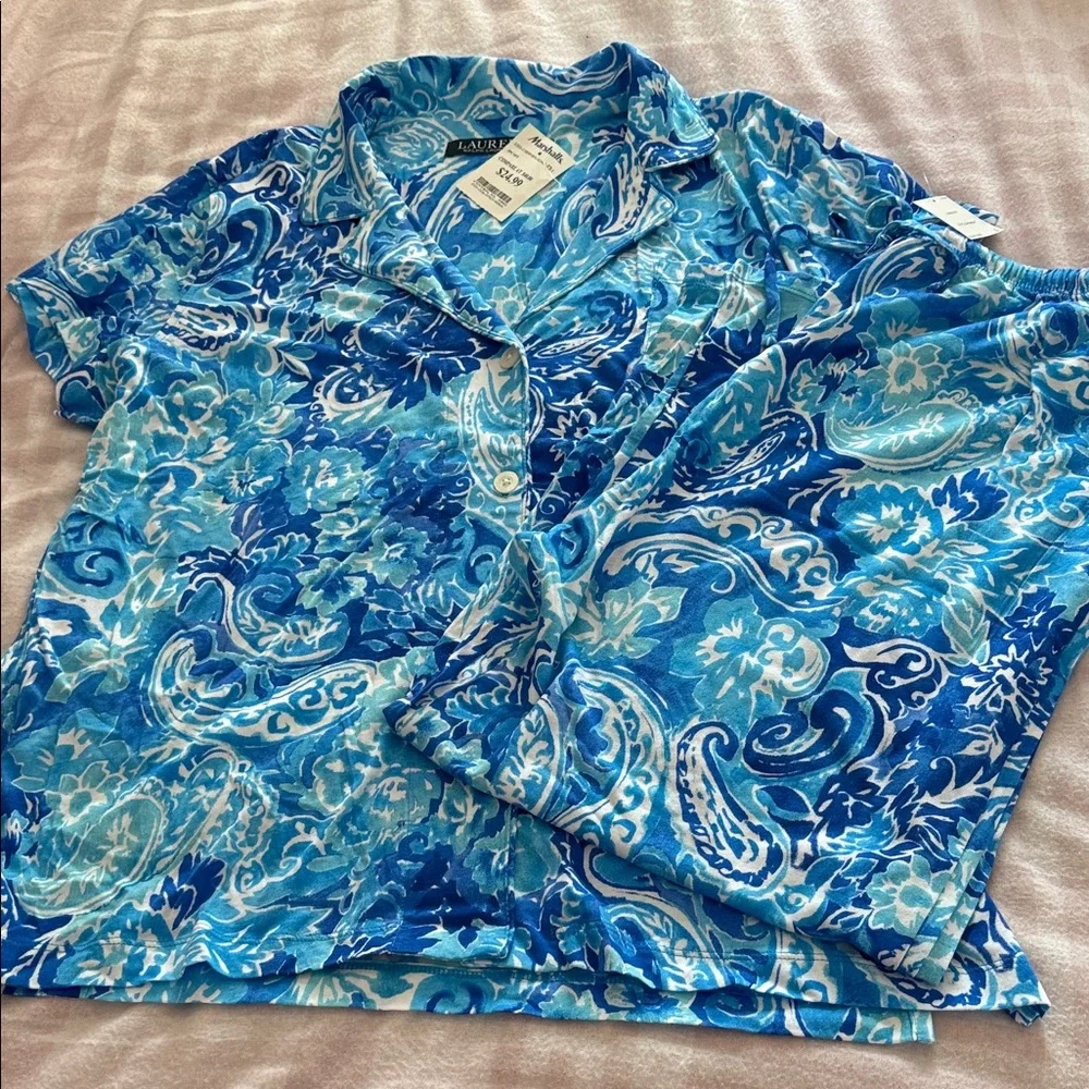 Ralph Lauren Blue Pajama set - Picture 1 of 4